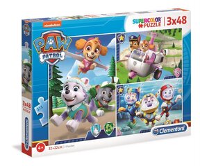 Puzzle 3x48 kappaletta Super Color Paw Patrol (Ryhmä Hau) hinta ja tiedot | Palapelit | hobbyhall.fi