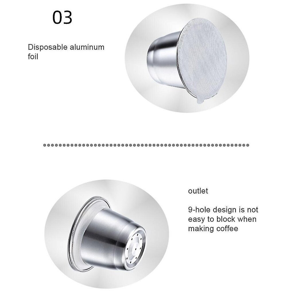 4 Kpl Ruostumattomasta Teräksestä Täytettävälle Kahvikapselille Kahvisuodatin Uudelleen Käytettävä Kahvityyny Uudelleenkäytettävä Kahvila hinta ja tiedot | Kahvinkeittimen tarvikkeet | hobbyhall.fi