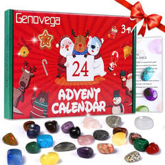 Crystals Christmas Advent Calendar 2024, Lähtölaskenta Luonnonjalokivet Lahjarasia, Mineraalit Jalokivet Crystal Stones Collection Lelusarja hinta ja tiedot | Joulukoristeet | hobbyhall.fi