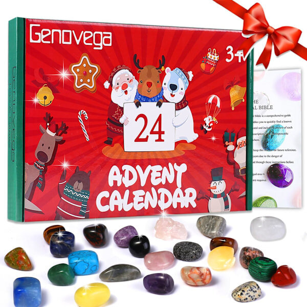 Crystals Christmas Advent Calendar 2024, Lähtölaskenta Luonnonjalokivet Lahjarasia, Mineraalit Jalokivet Crystal Stones Collection Lelusarja hinta ja tiedot | Joulukoristeet | hobbyhall.fi