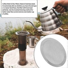 Kincjon-Kahvinsuodattimet, Jotka Ovat Yhteensopivat Aeropress-Kahvinkeittimen Uudelleenkäytettävän Kahvinsuodattimen Kanssa 2 Tyyppiä Teräsverkkomikrosuodattimia Espresso-Koneen Kanssa hinta ja tiedot | Kahvinkeittimen tarvikkeet | hobbyhall.fi