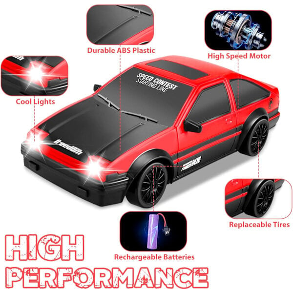 2.4g Drift RC Car 4wd RC Drift Car Lelu Kaukosäädin Gtr Malli Ae86 Vehicle Car RC Racing Autolelu lapsille Joululahjat Fk hinta ja tiedot | Poikien lelut | hobbyhall.fi