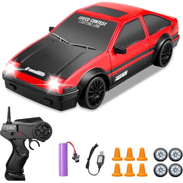 2.4g Drift RC Car 4wd RC Drift Car Lelu Kaukosäädin Gtr Malli Ae86 Vehicle Car RC Racing Autolelu lapsille Joululahjat Fk hinta ja tiedot | Poikien lelut | hobbyhall.fi