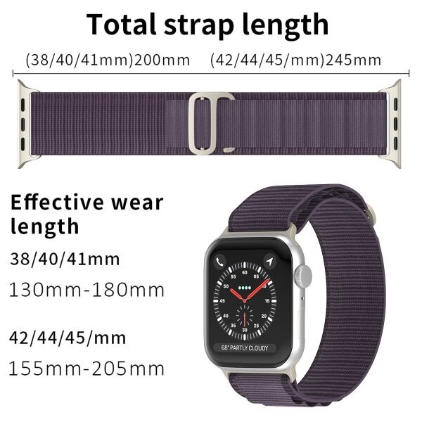 Apple Watch 38/40/41 mm käsivarsinauha Alpine Pro Loop Deep Purple hinta ja tiedot | Koteloiden lisätarvikkeet | hobbyhall.fi