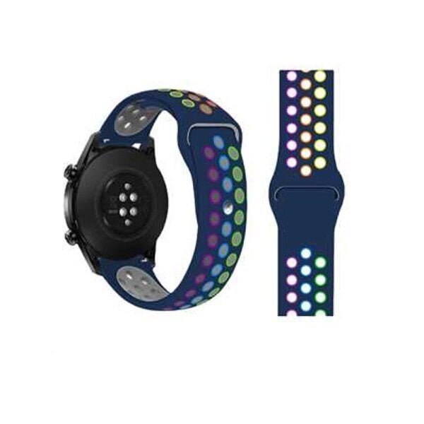 Kellon hihna silikoni Samsung Galaxy Watch 4 40mm 44mm/Gear Sport, Huawei Watch GT3/GT2 42mm, Honor Watch SE, Garmin Ven Blue 20mm hinta ja tiedot | Koteloiden lisätarvikkeet | hobbyhall.fi