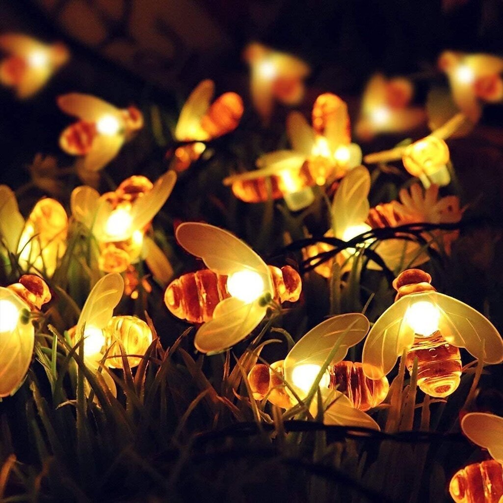 Solar String Lights, 7M IP65 Outdoor String Lights 8 Modella ja 50 LED Bee String Lights puutarhaan, patiolle, aidalle, häihin, terassille, jouluun (lämmin valkoinen) hinta ja tiedot | Jouluvalot | hobbyhall.fi