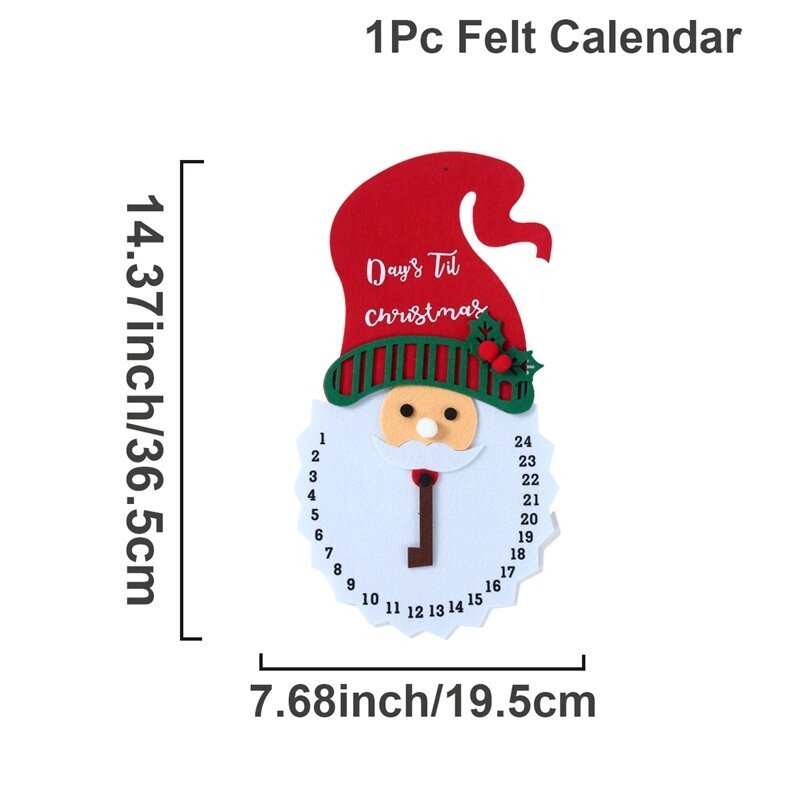 Huopa Joulupukin Joulun lähtölaskentakalenteri Hyvää joulua Sisustus kotiin 2024 Joulujoulu Navidad Noel uudenvuoden kalenteri hinta ja tiedot | Joulukoristeet | hobbyhall.fi