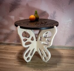 Massiivipuinen sohvapöytä Butterfly 540x500 mm,musta-valkoinen hinta ja tiedot | Comfyland Olohuoneen kalusteet | hobbyhall.fi