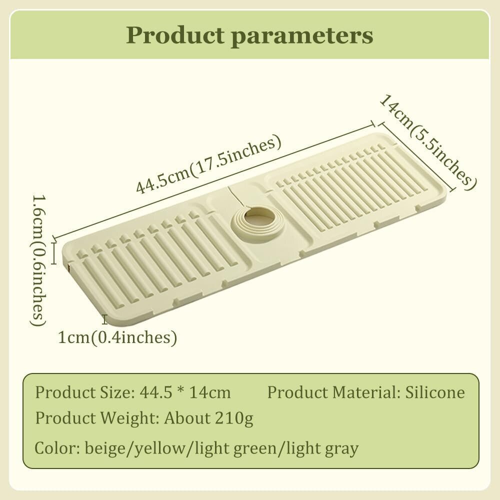 Tiskialtaan hanamatto, 2024 Päivitys tiskialtaan roiskesuoja Silikoni Tyhjennysmatto Astiansaippua-sienipidike-alusta keittiöön kylpyhuoneen pesuallas keittiön kylpyhuoneen tiskialtaan alueelle (harmaa, 1 kpl) Vihreä 1 hinta ja tiedot | Veden suodatinkannut ja suodattimet | hobbyhall.fi