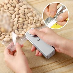 Mini Bag Sealer, 2024 Upgrade Handheld Heat Vacuum Sealer 2 in 1 Pussin tiiviste ja leikkuri Magneettinen USB-ladattava Minisuljinkone Kuumasaumaustyökalu muovipusseille Välipalapussit Valkoinen 2 pakkaus hinta ja tiedot | Vakuumikoneet | hobbyhall.fi