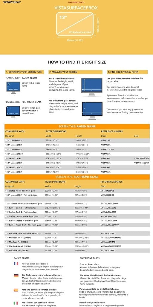 VistaProtect Näytönsuojaus Microsoft Surface 13" hinta ja tiedot | Kannettavien tietokoneiden lisätarvikkeet | hobbyhall.fi