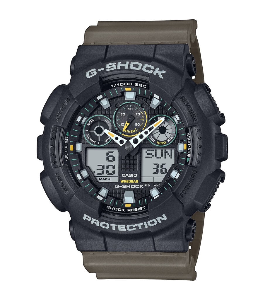 Miesten kello Casio G-Shock GA-100TU-1A3ER hinta ja tiedot | Miesten kellot | hobbyhall.fi