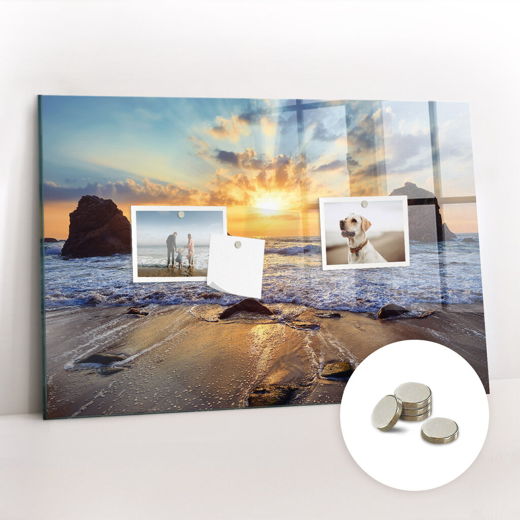 Magneettitaulu Sunset on the Beach, 90x60 hinta ja tiedot | Toimistotarvikkeet | hobbyhall.fi