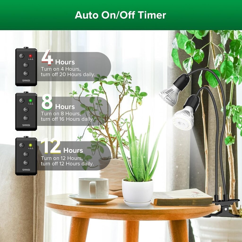 Sansi S-2 LED kasvivalaisin hinta ja tiedot | Sisäpuutarhat ja kasvilamput | hobbyhall.fi