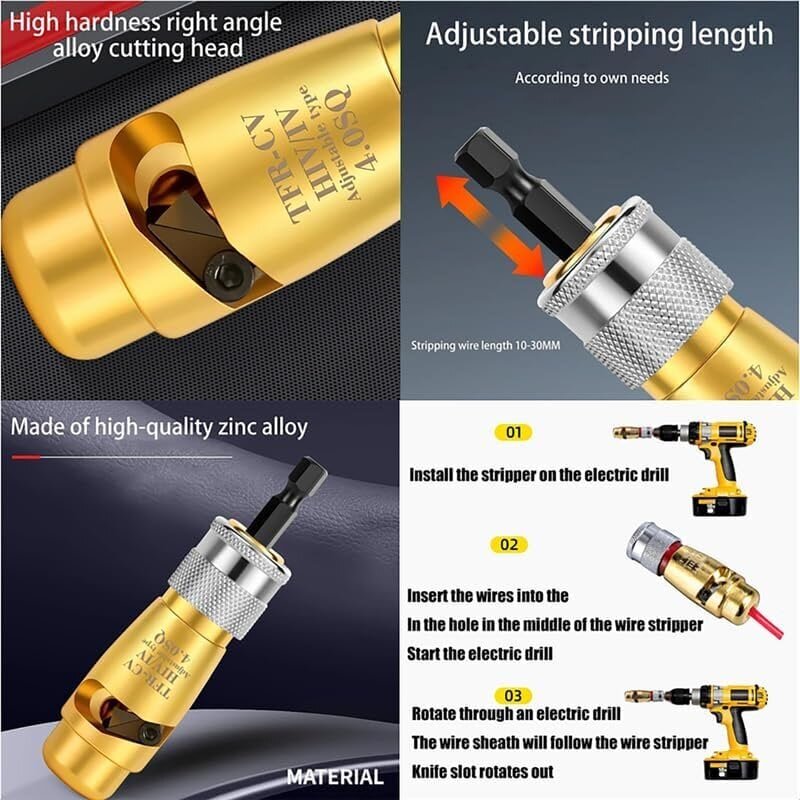 Porakoneen langanpoistaja, 2024 Päivitä langankuorintatyökalu Nopeasti kuoriva langanpoistaja 7-14 AWG:lle, langanpoisto- ja kiertotyökalu poralle 4 in 1 langankierrätystyökalu poralle 1 sarja hinta ja tiedot | Monitoimityökalut ja veitset retkeilyyn | hobbyhall.fi