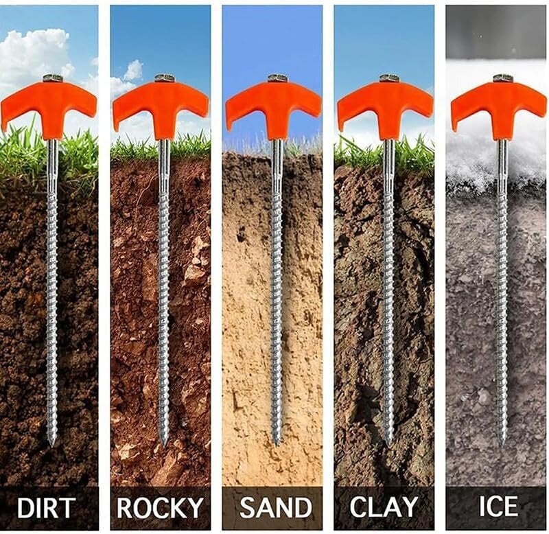8" Ruuvit teltan panokset - Maa-ankkurit Ruuvi, 2024:n päivitysruuvi teltan kierteissä Raskaat metallikierteiset telttapiikit, telttapiikit Camping Stakes Maapiikkeet Teltan panokset ulkoleirintälle Orange hinta ja tiedot | Puutarhatyökalut | hobbyhall.fi