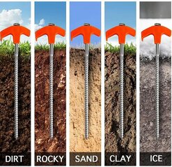 8" Ruuvit teltan panokset - Maa-ankkurit Ruuvi, 2024:n päivitysruuvi teltan kierteissä Raskaat metallikierteiset telttapiikit, telttapiikit Camping Stakes Maapiikkeet Teltan panokset ulkoleirintälle Orange hinta ja tiedot | Puutarhatyökalut | hobbyhall.fi