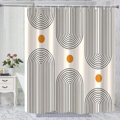 Omo Boho Mid-Century -suihkuverho, vedenpitävä kangas 12 koukulla, 72"x72" hinta ja tiedot | Kylpyammeet | hobbyhall.fi