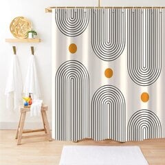 Omo Boho Mid-Century -suihkuverho, vedenpitävä kangas 12 koukulla, 72"x72" hinta ja tiedot | Kylpyammeet | hobbyhall.fi