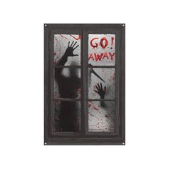 Juhlakoristeet Halloween Decorations Bloody Horror Window "Go Away" Julistejuliste Kodinsisustus 120*80cm, valkoinen hinta ja tiedot | Koristeet ja tarrat | hobbyhall.fi