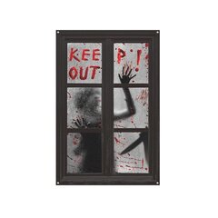 Juhlakoristeet Halloween Decorations Bloody Horror Window "Keep Out" Julistejuliste Kodinsisustus 120*80cm, valkoinen hinta ja tiedot | Koristeet ja tarrat | hobbyhall.fi