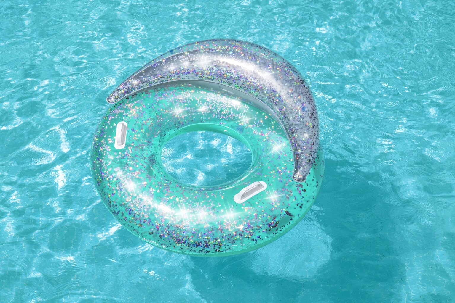 Ilmatäytteinen uimarengas Bestway Glitter Dream, 117 cm, sininen. hinta ja tiedot | Puhallettavat vesilelut ja uima-asusteet | hobbyhall.fi