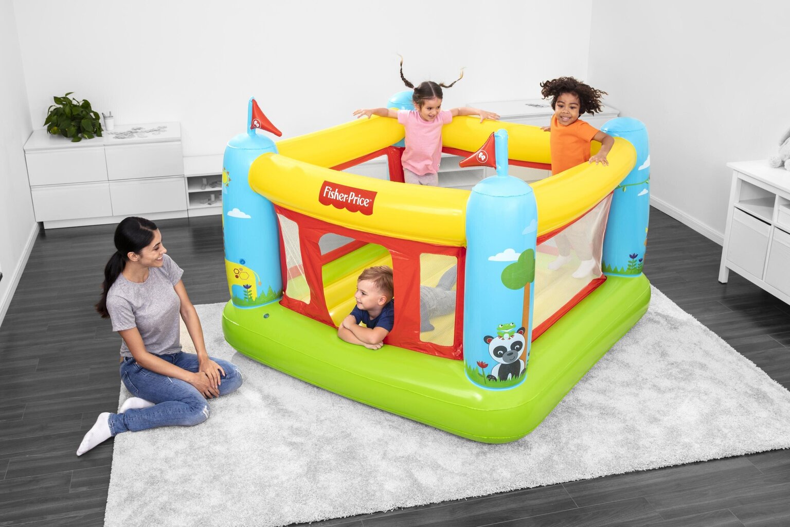 Ilmatäytteinen pomppulinna Fisher Price Bouncetastic, 175x173x135 cm. hinta ja tiedot | Puhallettavat vesilelut ja uima-asusteet | hobbyhall.fi