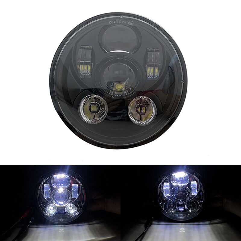 (Musta P)5 3/4" 5,75" pyöreä moottoripyörän LED-ajovalo 5,75 tuuman LED-ajovalo DRL tai kannatinkauha Motor Sportster Iron 883 1200 Dyna hinta ja tiedot | Moottoripyörien lisätarvikkeet | hobbyhall.fi