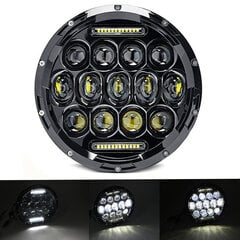 (75w DRL) 7 tuuman H4 LED ajovalo Softail Slim Fat Boy 7 tuuman DRL moottoripyörän otsalamppu Kawasaki Vulcan Ducati Monster 1000 600 hinta ja tiedot | Moottoripyörien lisätarvikkeet | hobbyhall.fi