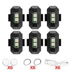 (6 kpl) Moottoripyörän LED-suuntavilkku lentokoneen vilkkuvalo Vilkkuva droonien katkonainen varoitusvalo Cafe Racer Bike Motocross -kypärille hinta ja tiedot | Moottoripyörien lisätarvikkeet | hobbyhall.fi