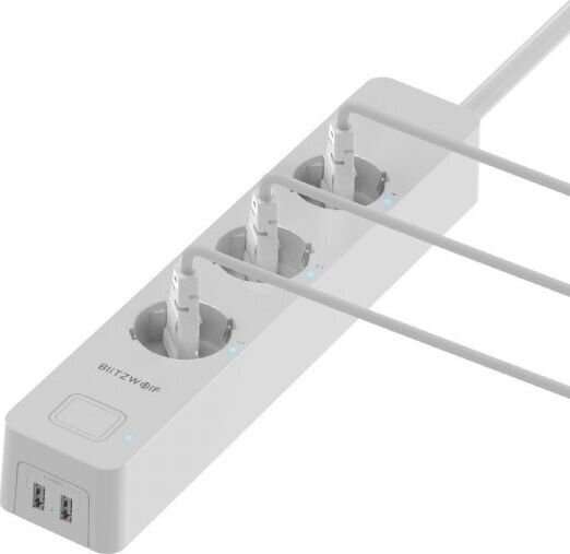 Blitzwolf BW-SHP9 Smart Power Strip 3300W 3 Outlets EU with Dual USB 2.4A hinta ja tiedot | Jatkojohdot ja kaapelikelat | hobbyhall.fi