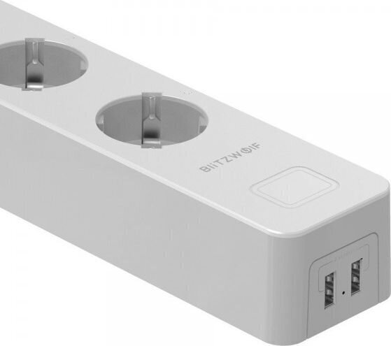 Blitzwolf BW-SHP9 Smart Power Strip 3300W 3 Outlets EU with Dual USB 2.4A hinta ja tiedot | Jatkojohdot ja kaapelikelat | hobbyhall.fi