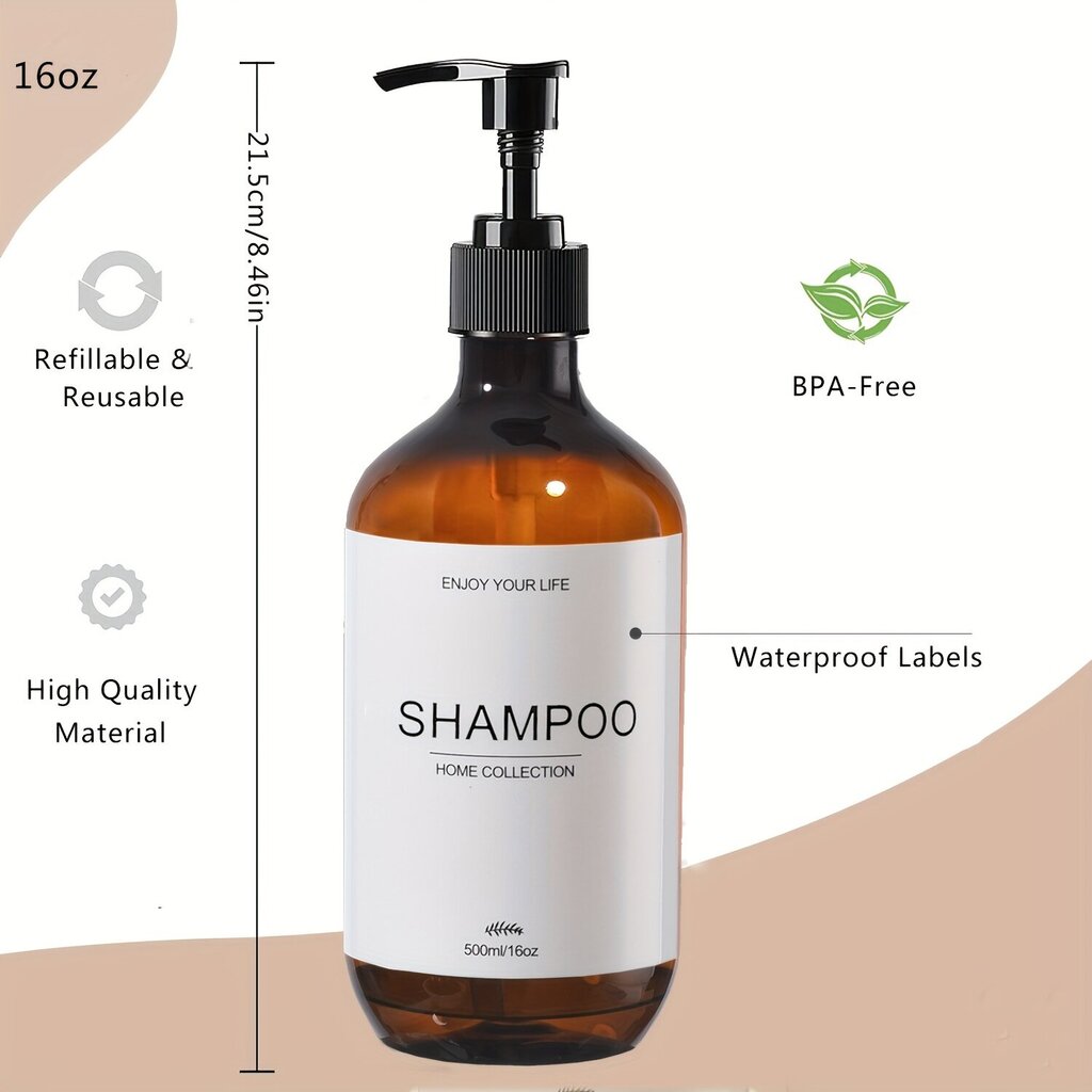 3kpl 500ml Täytettävä Shampoo Pullo, Hoitoainepumppu Suihkuannostelija Sarja hinta ja tiedot | Kylpyhuoneen sisustus | hobbyhall.fi