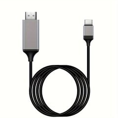 4K 30Hz 2m USB-C HDMI-kaapeli, kestävä harmaa PVC hinta ja tiedot | Kaapelit ja adapterit | hobbyhall.fi