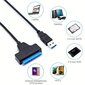 SATA USB Kaapeli, USB 3.0 SATA III Kiintolevysovitin 6.35 Cm HDD SSD Yhteensopiva hinta ja tiedot | Kaapelit ja adapterit | hobbyhall.fi