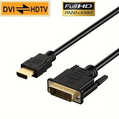 HD DVI-HDMI Johto, 152.4cm HDMI-DVI-D Muunnoskaapeli hinta ja tiedot | Kaapelit ja adapterit | hobbyhall.fi