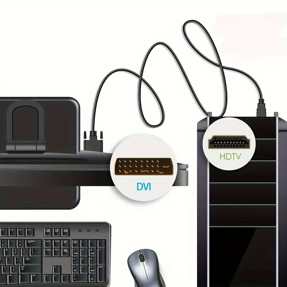 HD DVI-HDMI Johto, 152.4cm HDMI-DVI-D Muunnoskaapeli hinta ja tiedot | Kaapelit ja adapterit | hobbyhall.fi