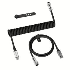 LexonElec Spiraali USB C - USB A Pelikaapeli - Irrotettava Metalli Liitin, Punoskuitu Näppäimistöille/Tableteille/Älypuhelimille, Vaaleanpunainen hinta ja tiedot | Kaapelit ja adapterit | hobbyhall.fi