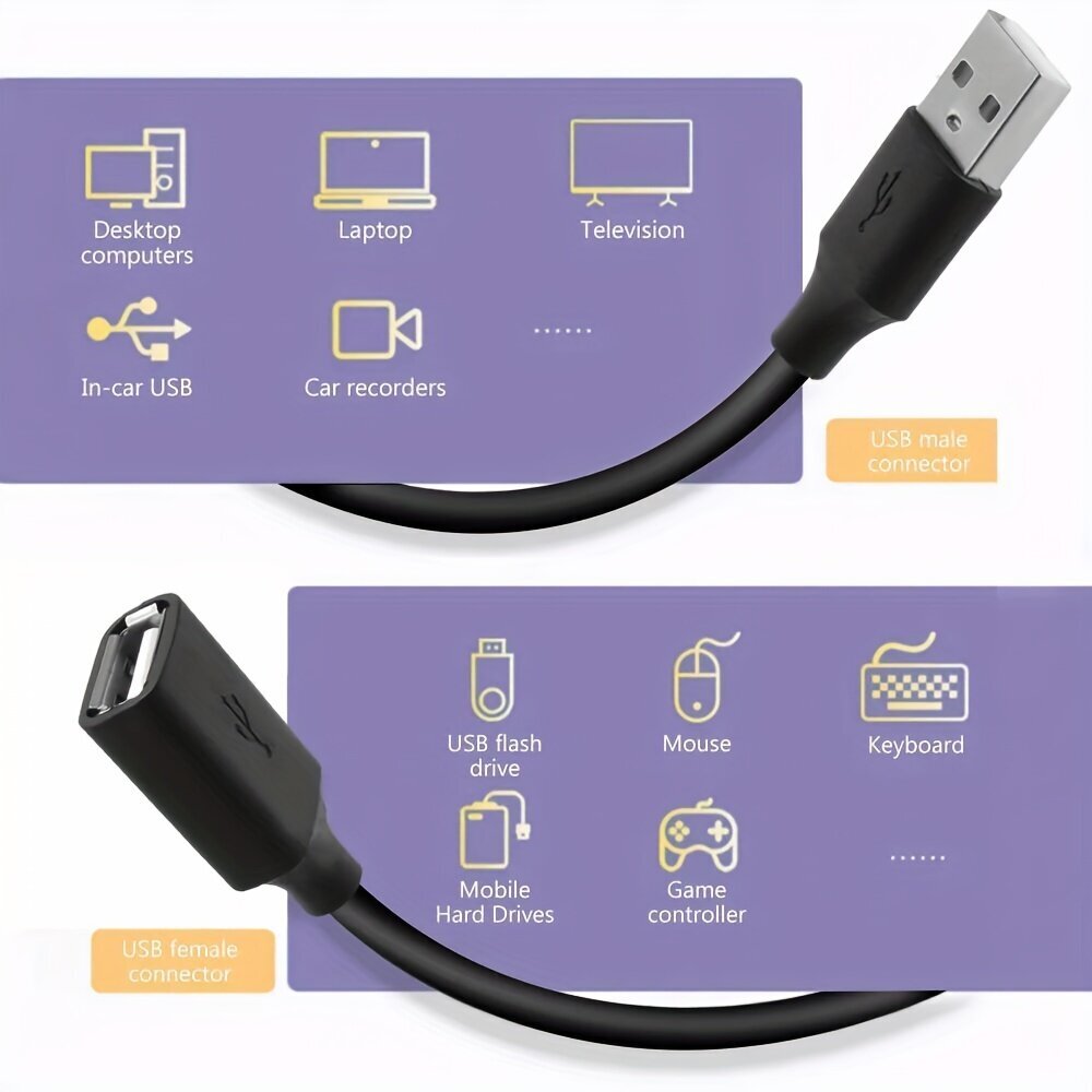 USB-jatkojohtokaapeli 3.0 2.0 Uros naaras tietokone TV SSD kirjoitin kamera liitin hinta ja tiedot | Kaapelit ja adapterit | hobbyhall.fi