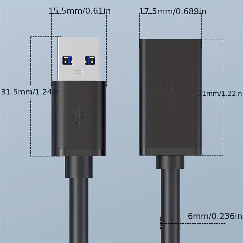 USB-jatkojohtokaapeli 3.0 2.0 Uros naaras tietokone TV SSD kirjoitin kamera liitin hinta ja tiedot | Kaapelit ja adapterit | hobbyhall.fi