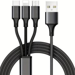 Monitoiminnallinen 3-in-1 USB-latauskaapeli iPhone/Type-C/Micro USB hinta ja tiedot | Kaapelit ja adapterit | hobbyhall.fi