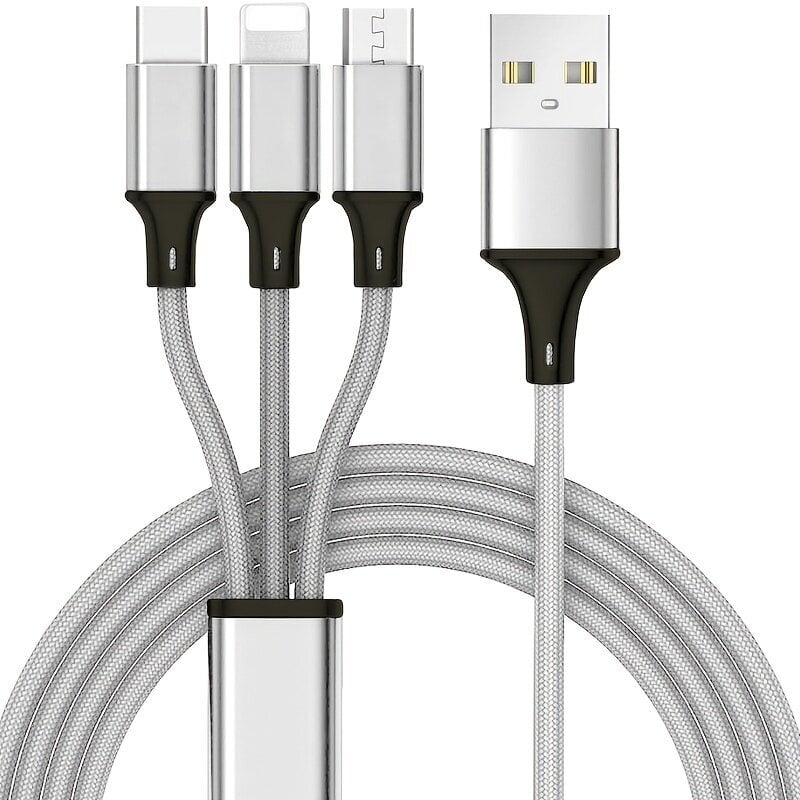 Monitoiminnallinen 3-in-1 USB-latauskaapeli iPhone/Type-C/Micro USB hinta ja tiedot | Kaapelit ja adapterit | hobbyhall.fi