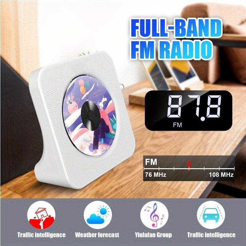 Kannettava CD-soitin BT5.0, HiFi, kaukosäädin, FM-radio. hinta ja tiedot | MP3-soittimet, MP4-soittimet | hobbyhall.fi