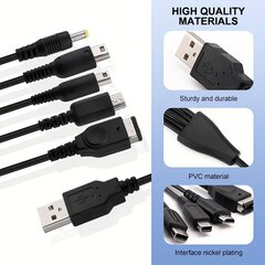 5-in-1 USB-latauskaapeli SP/3DS/NDSLITE/WII U/PSP varten hinta ja tiedot | Kaapelit ja adapterit | hobbyhall.fi