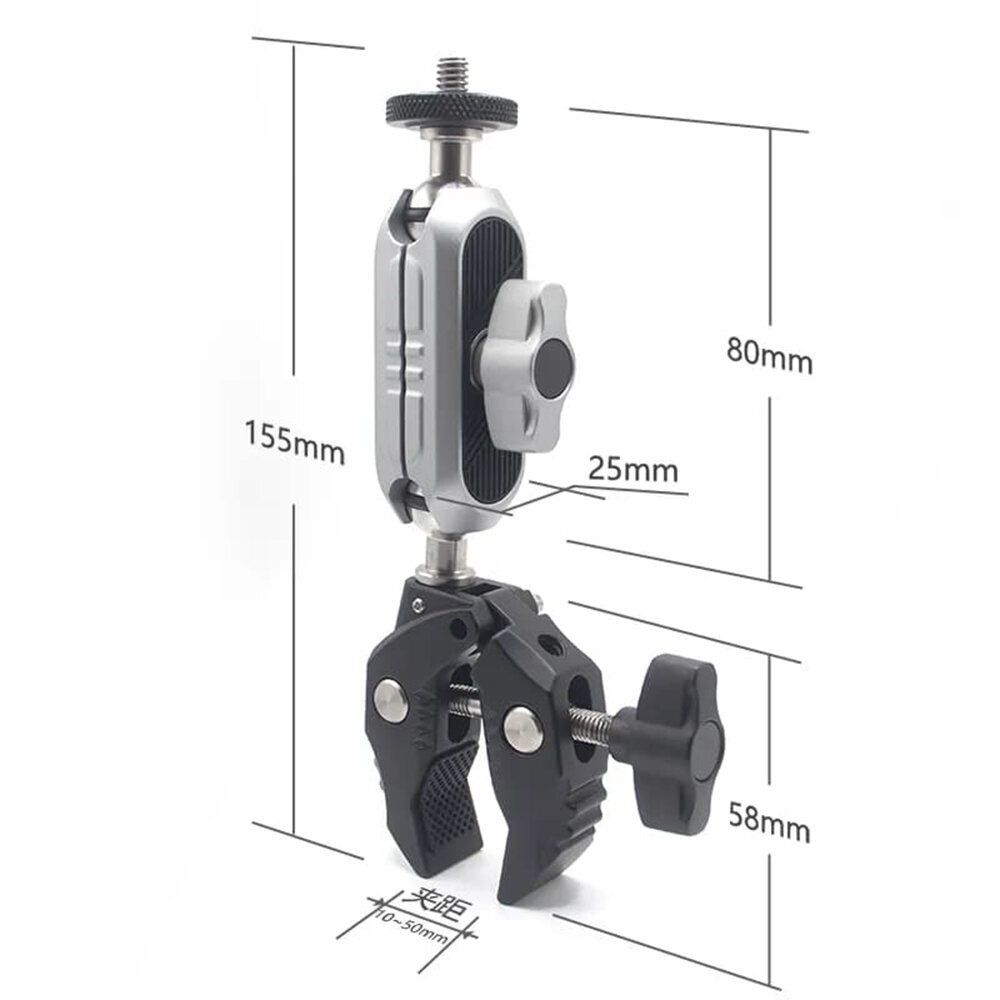 Techsuit (JX-006) Monikäyttöinen moottoripyörän/polkupyörän ohjaustangon kiinnitys Go Pro -teline 1/4 pultti musta hinta ja tiedot | Puhelintelineet | hobbyhall.fi