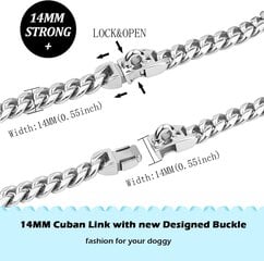 Kultainen koiran ketjupanta turvallisella soljella jäätyneellä zirkonia kivillä Cuban Link Chain ruostumattomasta teräksestä valmistettu raskaan käytön harjoituspanta keskikokoisille koirille, hopea 12 tuumaa hinta ja tiedot | Koiran lelut | hobbyhall.fi