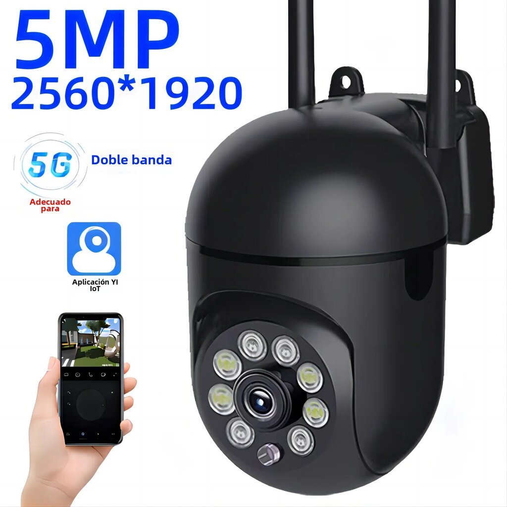 5G Wifi PTZ IP -turvakamera Automaattinen seuranta 5MP HD Full Color Night Vision Langaton Outdoor TV Home Baby Monitor 5MP 2.4g US PLUG hinta ja tiedot | Web-kamerat | hobbyhall.fi