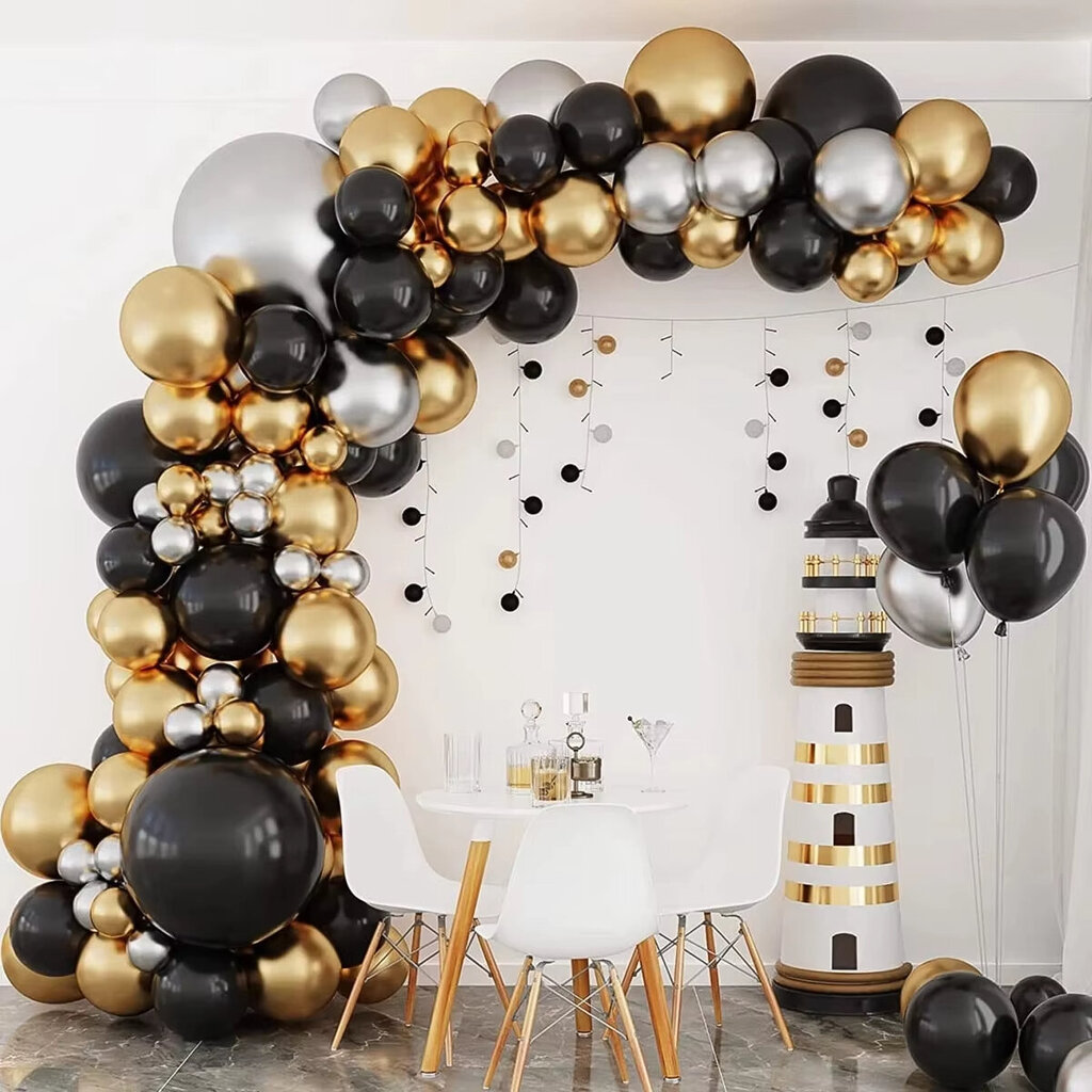 Black Gold Balloon Garland Arch Kit Konfetti Latex Balloon Hyvää 18-vuotiasta syntymäpäivää Juhlasisustus aikuisten vuosipäivää hinta ja tiedot | Ilmapallot | hobbyhall.fi