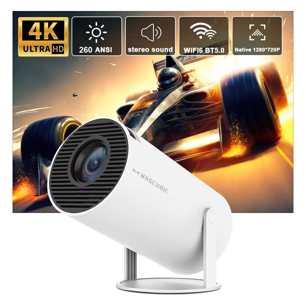 Projektori HY300 PRO 4K Android 11 Dual Wifi6 260ANSI Allwinner H713 BT5.0 1080P 1280*720P kotiteatterin ulkoprojektori hinta ja tiedot | Projektorit | hobbyhall.fi