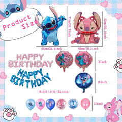 34 kpl Sininen Pinkki Ommelfolio Ilmapallosetti HAPPY BIRTHDAY Banner Balloon Baby Shower Lasten Sarjakuva Stitch Teema Syntymäpäiväjuhlien sisustus hinta ja tiedot | Ilmapallot | hobbyhall.fi